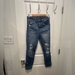Abercrombie & Fitch Ripped Blue Skinny Jeans